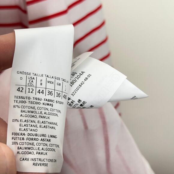 MARELLA Quiche Shirt Dress Red Stripe Print White {3C36} - Picture 9 of 9